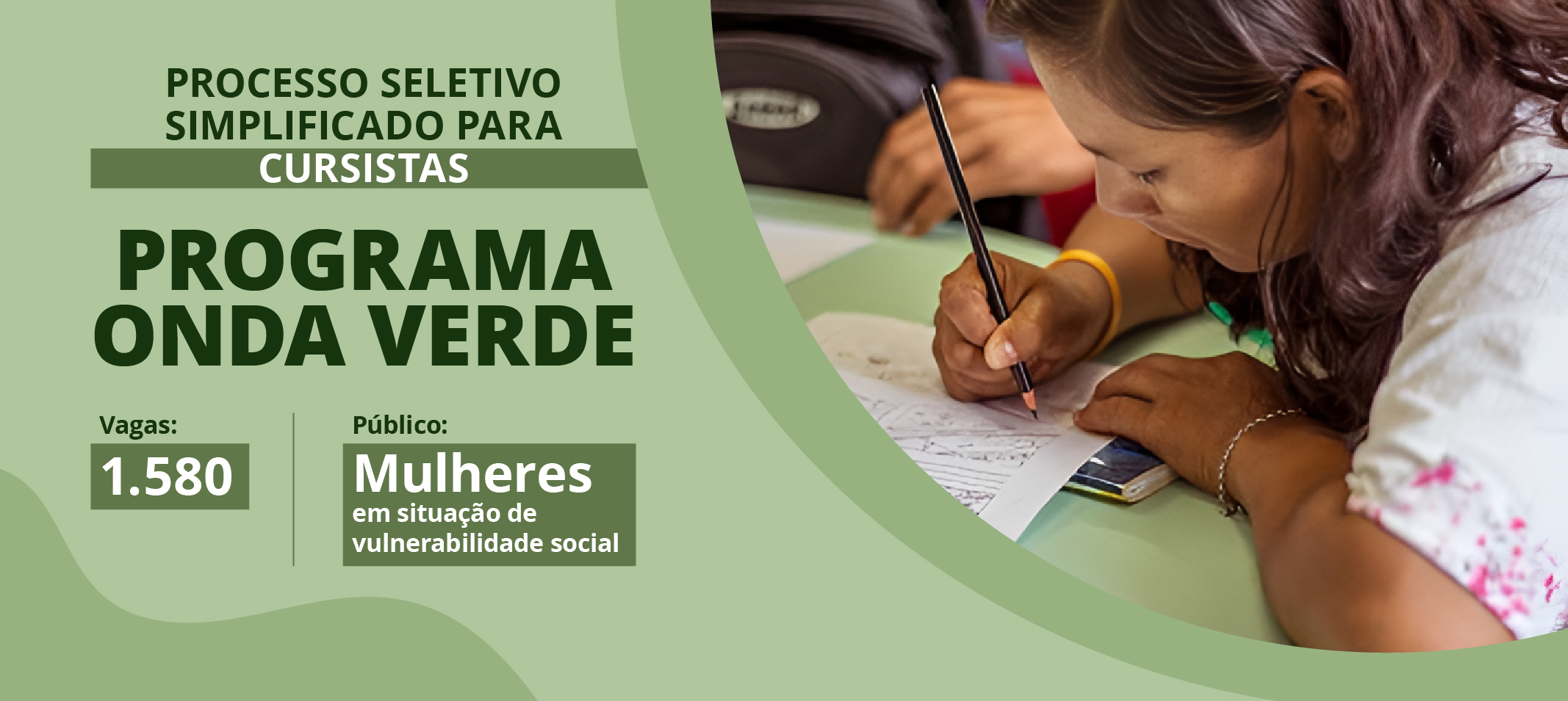 ‘Programa Onda Verde’ abre processo seletivo simplificado para cursistas. Inscrições ocorrem entre 4 e 14 de novembro