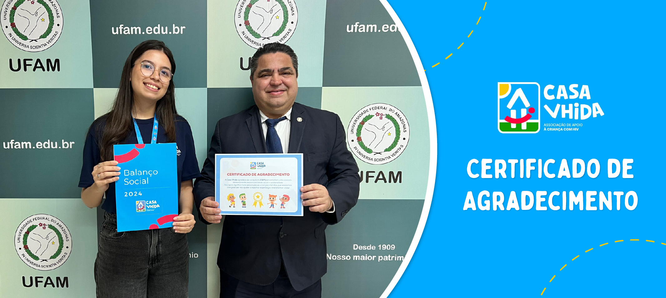 Visita de cortesia: Ufam recebe certificado de agradecimento da Casa Vhida