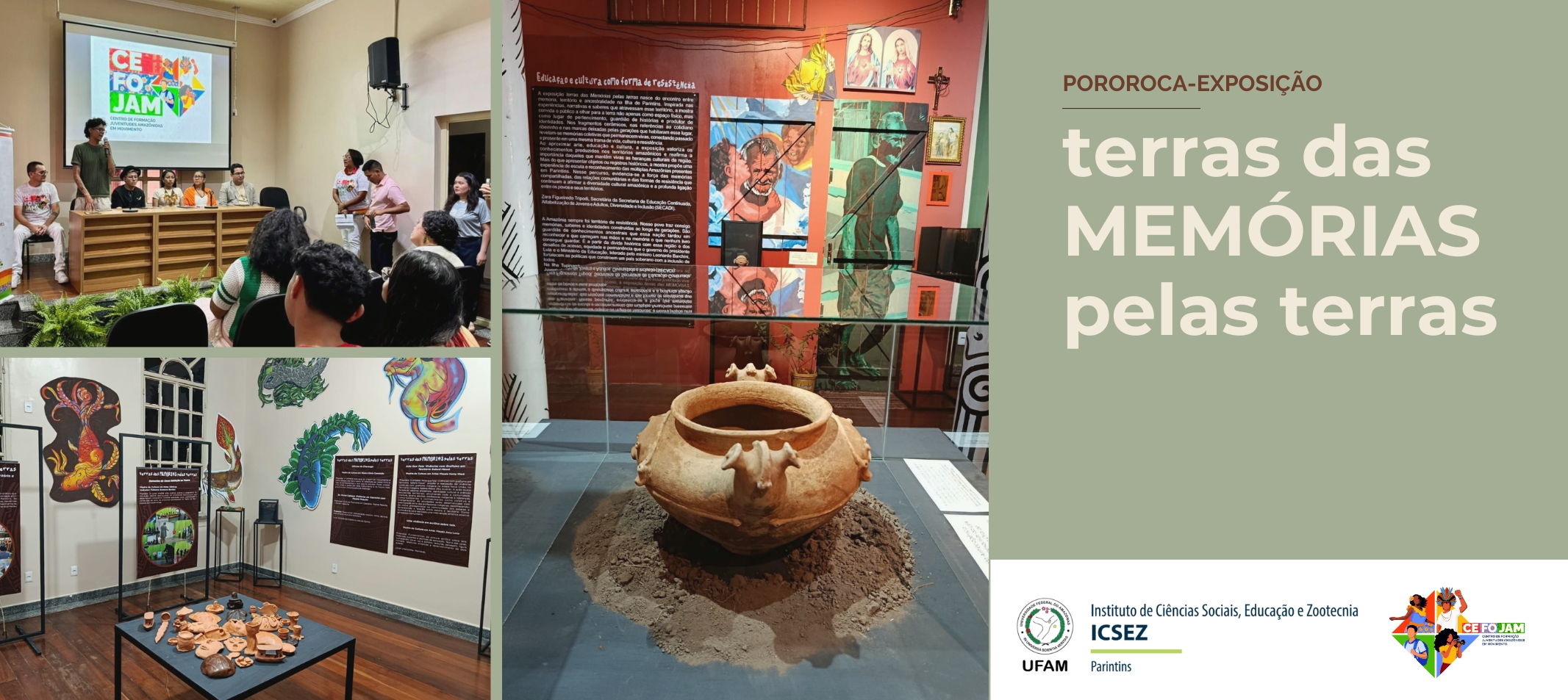 Exposição do Cefojam apresenta fragmentos arqueológicos e propõe diálogo entre ancestralidade, arte e memória amazônica em Parintins